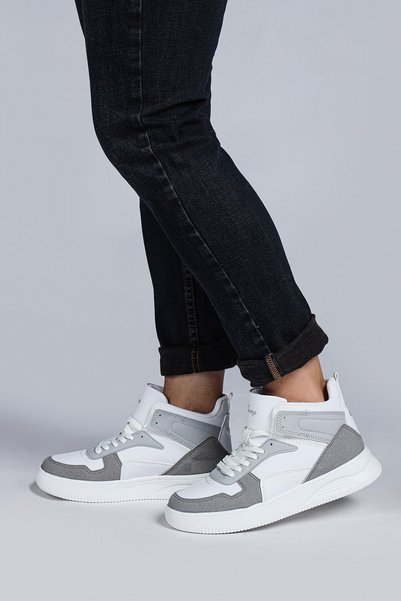 Jump 29100 High Top Grey - Alb Pantofi de damă Tenisi casual