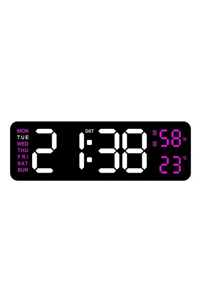 Choice 9 inch ABP 9 Inch Large Digital Wall Clock USB Powered TEMP Humidity Week Auto Dimmer DST Table Cloc