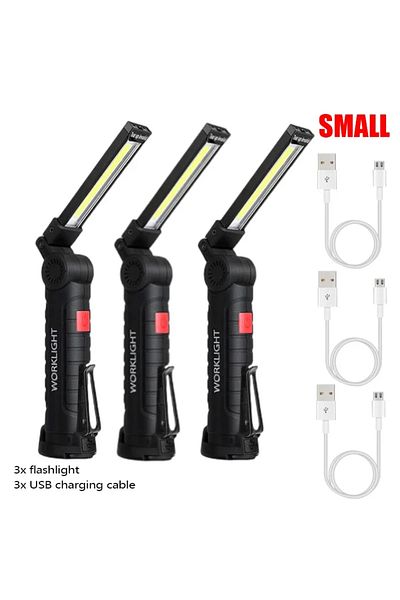 ESMARTER W51 Small 3pcs New Portable COB LED Flashlight USB Rechargeable Work Light Magnetic Lanterna Hanging