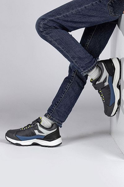 Jump 29195 Velcro Gri - Indigo Blue Unisex copii pantofi adidași casual