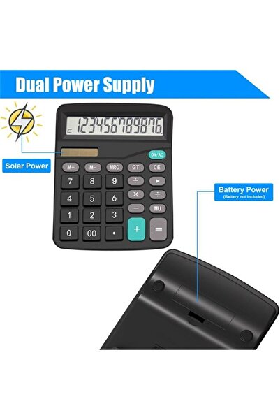 Choice آلة حاسبة إلكترونية مكتبية تعمل بالطاقة الشمسية/البطارية، شاشة كبيرة جدًا للأعمال، 12 رقمًا