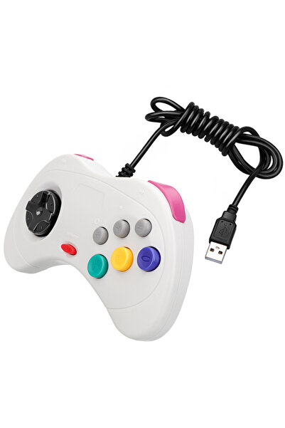 Choice منفذ USB باللون الأبيض لجهاز التحكم Sega Saturn السلكي لجهاز التحكم في...