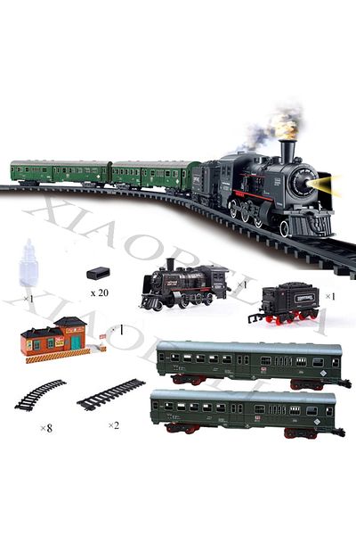 Choice passenger train Electric Railway King Classical Passenger Train Simulation Water Steam Locomotive Pl