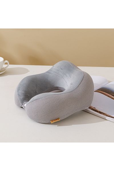 Choice 30x25x13cm Gray U-shaped Pillow Memory Foam Slow Rebound Lunch Break Neck Pillow Airplane Travel Nec