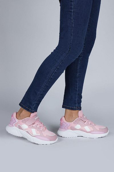 Jump 29189 Velcro Pink - Pantofi alb pentru fete Tenisi casual