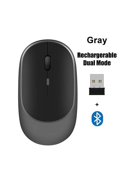 congdi Dark Grey-A Wireless Mouse Rechargeable Mouse Dual Modes Bluetooth-compatible 2.4G USB Mute Mice For
