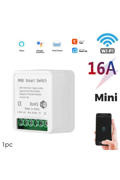 Choice 16A 16A WiFi Smart Switch DIY Wireless Tuya Smart Home Alexa Yandex Alice Mini Interruptor Two Way V