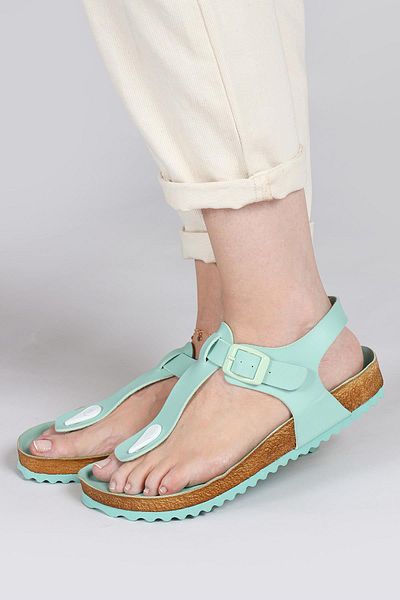 Jump 50007 Single Buckle Light Green Women's Flip Flops