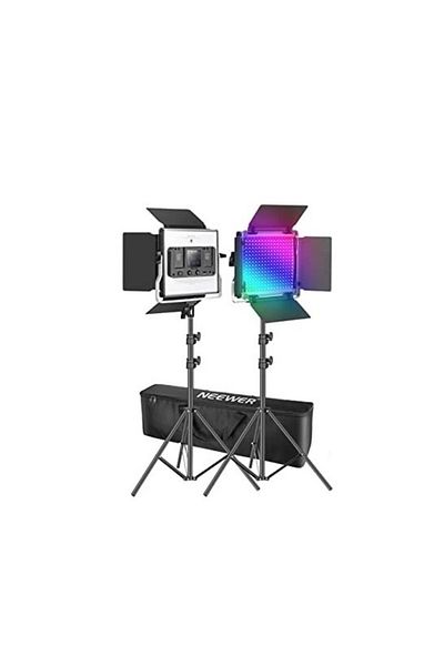 NEEWER Kit 2 Panouri Neewer RGB,450 LED,trepiezi 200 cm inclusi,cabluri alimentare,geanta transport