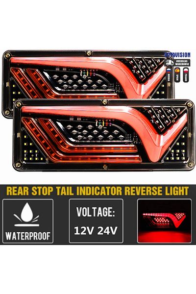 Choice 12V 2 PCS Waterproof 12V 24V Truck LED Tail Light Rear Lamp Stop Reverse Safety Indicator Fog Lamp F