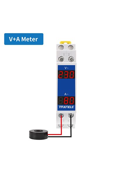 Choice VA Din Rail 18mm Voltage Current HZ Meter AC 80-500V 220V 380V 100A Modular Voltmeter Ammeter LED In