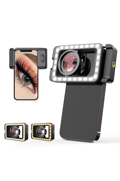 APEXEL 15x macro lens LED APEXEL New Upgraded HD 15x Super macro lens With LED Fill Light Universal Clamp M