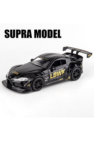 Choice Black 1:22 Scale Supra Car Model Toy Alloy Diecast High Simulation Metal Sound Light Racing Cars Mod