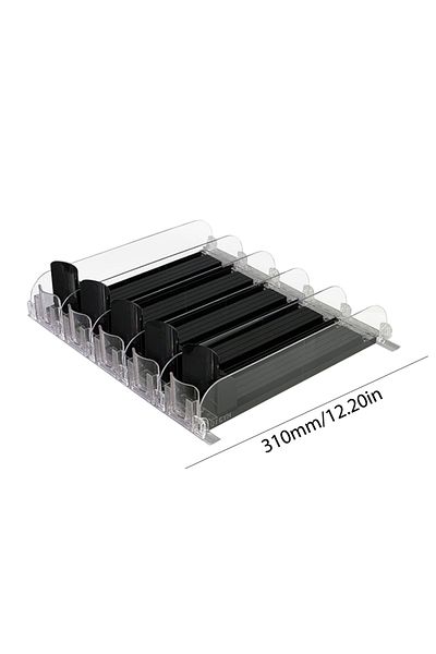 APWIKOGER Black 310mm 5 sets Canned Beverage Push Rack Drink Organizer Dispenser Spring Push Adjustable Width