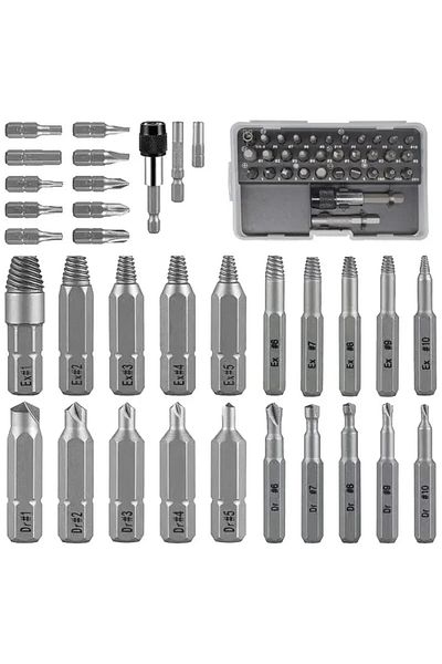 Choice 33 PCS 33 PCS Damaged Screw Extractor Kit with Sleeve Extension Drill Bit for Universal Guillotine B