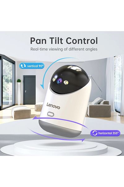 Choice كاميرا مراقبة داخلية صغيرة ذكية PTZ IP من لينوفو بدقة 3 ميجابكسل 5G WiFi مع قابس أمريكي وتتبع تلقائي لاسلكي للمنزل