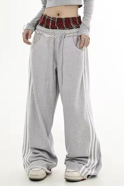 Köstebek Gray Melange Striped Fake Boxer Tracksuit