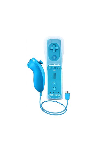NVPONE Blue 1 pair with Nunchuck Controller Set Motion Plus Remote Controller Wii Remote Controller Gamepad