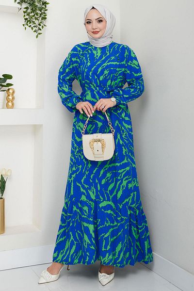 hafsamina Lisa Viscose Dress Blue Hm2687