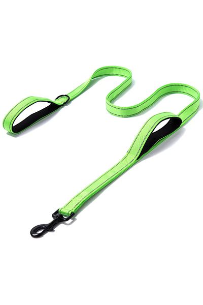 Choice L-150cm Green Dog Leashes Outdoor Travel Dog Training Chain Heavy Duty Double Handle Lead for Greate