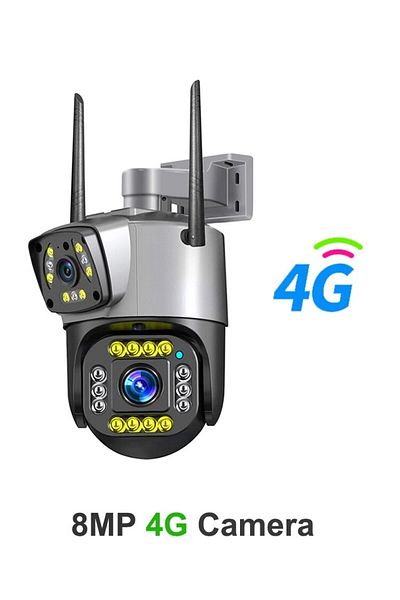 Choice European Standard 8mp 4g Camera Dual Lens 4g Ip Camera Wifi 8mp 4k Surveillance Cameras Wireless Out