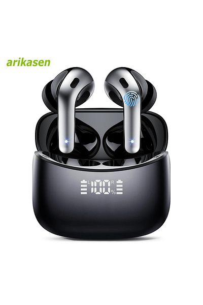 Choice black Wireless Bluetooth Earbuds Headphones 52 Hrs Playtime IPX7 Waterproof 4 Mic Call Noise Cancell