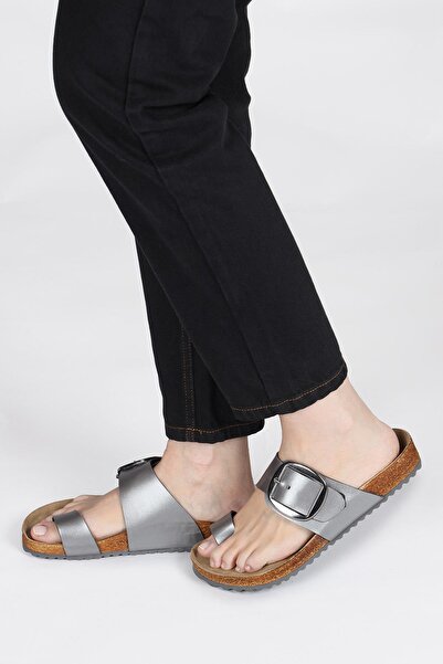 Jump 50012 Single Buckle Silver Color Women's Flip Flops