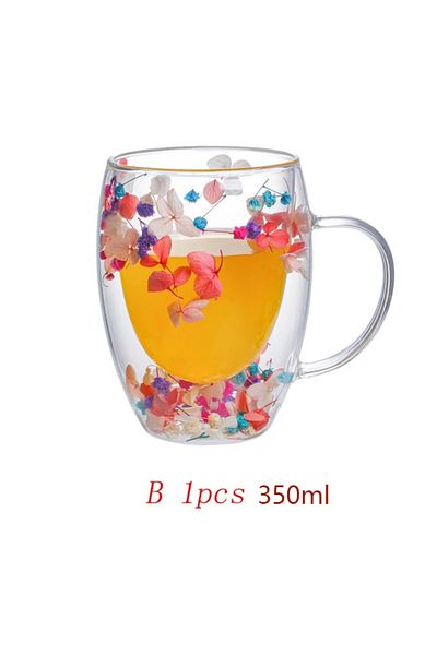 Choice 350ml B 350ml Double Wall Coffee Mug With Handles Clear Milk Cups Gifts Glass Cup Fill Artificial Si