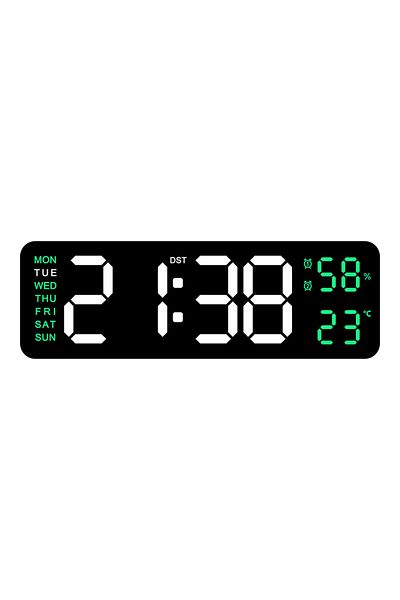 Choice 9 inch ABG 9 Inch Large Digital Wall Clock USB Powered TEMP Humidity Week Auto Dimmer DST Table Cloc
