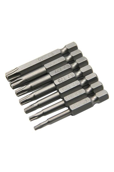 Choice 7pc screwdriver head 7pc Hexagonal Handle Five Star Hollow Screwdriver Head with Hole S2 Magnetic Sc