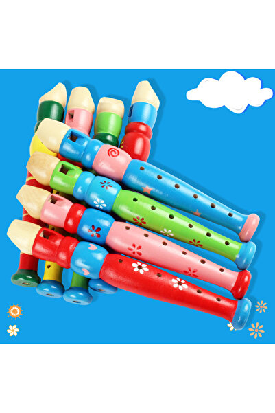 Choice 1pc Random Color Hot Colorful Wooden Flute Music Instrument Trumpet Buglet Hooter Kids Educational M