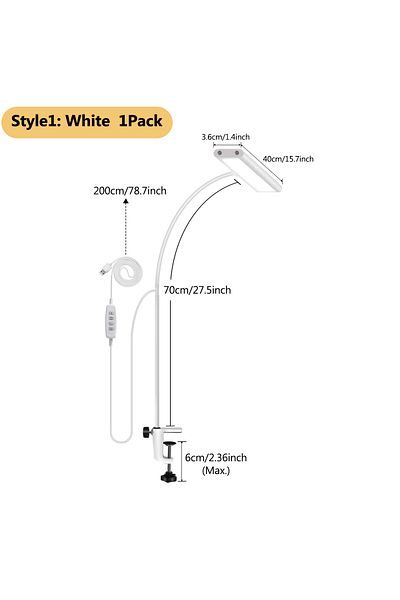 Choice M YDD-001 White LED Desk Lamp for Office Home, Eye-Caring Desk Light Lamp with Stepless Dimming Adju