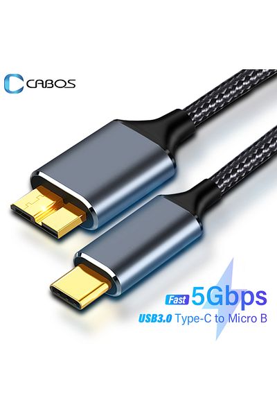 Choice كابل USB 3.0 من النوع C إلى Micro B بطول 2 متر، كابل بيانات عالي السرعة 5 جيجابت في الثانية لأجهزة Macbook والكمبيوتر المحمول والهاتف