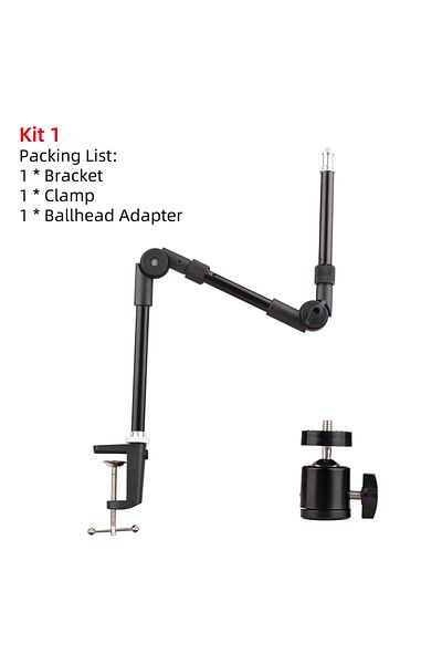 Andoer Kit 1 Bracket St-01 Flexible Foldable Desk Mount Stand Metal Bracket 3kg Load Capacity For Le