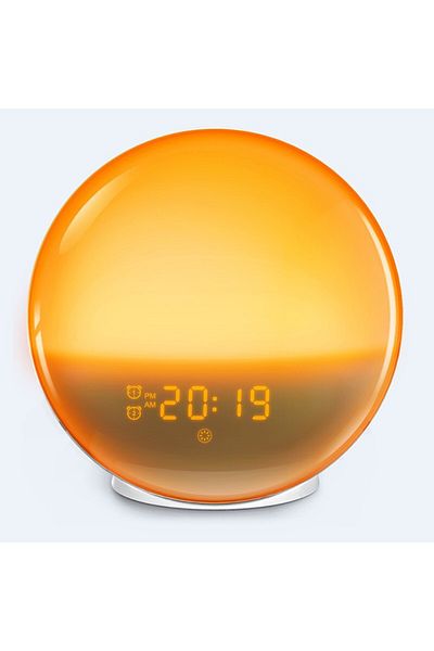 Choice 6688J Sunrise Sunset Simulation Awakening Alarm Clock with Colorful Atmosphere Light and FM Radio Fu