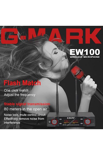 Choice EW100-EU Wireless Microphon G-MARK EW100 Professional UHF Karaoke Handheld Mic Frequency Adjustable