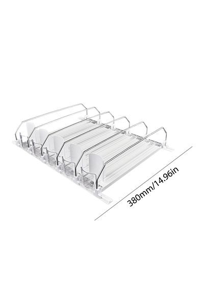APWIKOGER White 380mm 5 sets Canned Beverage Push Rack Drink Organizer Dispenser Spring Push Adjustable Width