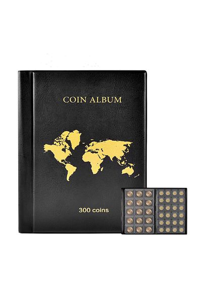 Choice black Coin Collection Holder Book for Collectors 300 Pockets Transparent PVC Penny Collection Album