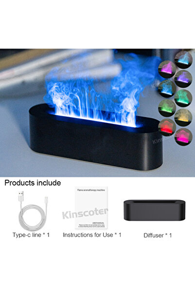 Choice جهاز ترطيب الهواء STYLE A Black KINSCOTER RGB Flame Aroma Diffuser Air...