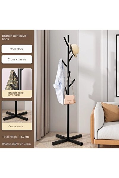 Choice رف ملابس منزلي من الرخام الأسود، رف ملابس بسيط لغرفة النوم، رف معاطف ع...