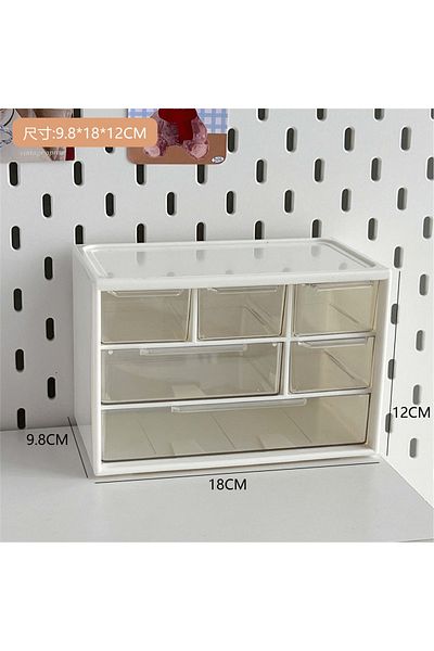 Choice White Liugongge Hand Account Large-capacity Cosmetic Stationery Color-jumping Drawer Storage Box