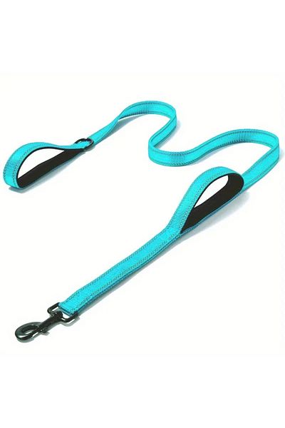 Choice XL-180cm Blue Dog Leashes Outdoor Travel Dog Training Chain Heavy Duty Double Handle Lead for Greate