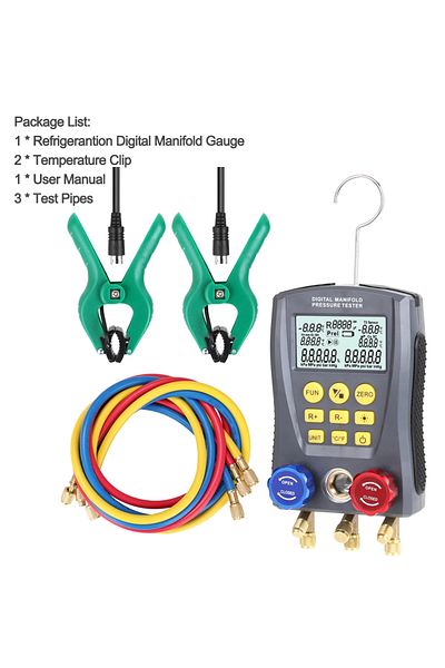 Choice 1 Set WZ-0031 Pressure Gauge Refrigeration Digital Vacuum Pressure Manifold Tester Air Conditioning