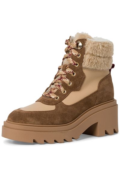 Tamaris Damen Elegante Stiefelette 1-26243-41 Braun 398 Brown Comb Leder und Textil mit TOUCH-IT