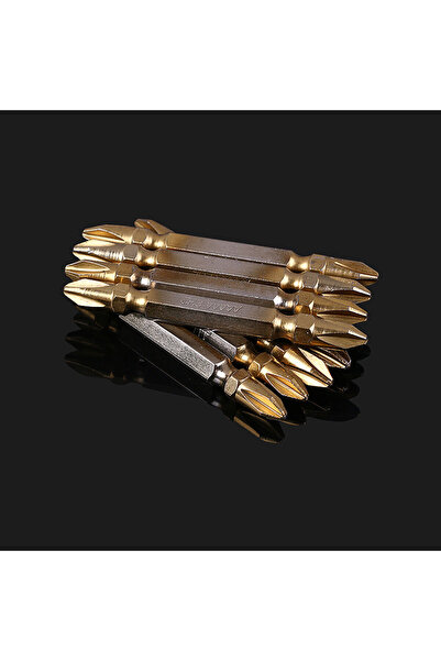 Choice 5Pcs 65mm PH2 Magnetic Cross Double Head Screwdriver Bits Titanium Coated Electric Hex Shank Magneti