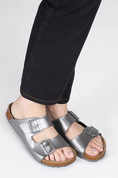 Jump 50009 Double Buckle Silver Color Daily Women's Slippers