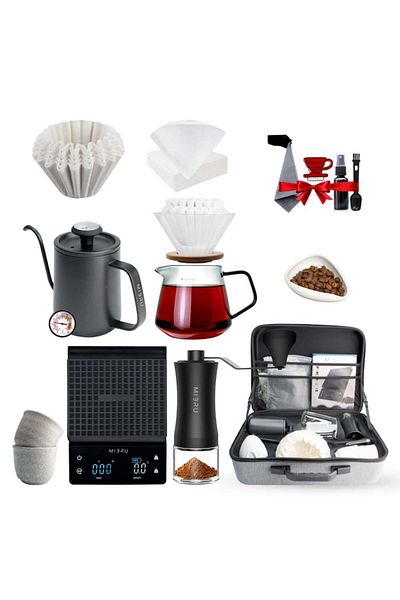 MIBRU V60 Drip Coffee Maker Kit with Professional Bag 14 in 1 Package