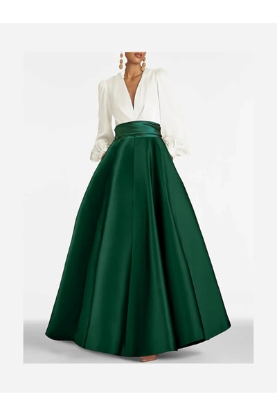 MERİT FASHION Şık Saten Maxi Etek