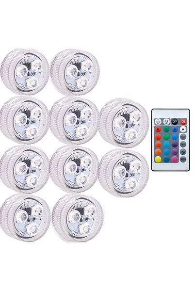 Choice 1 وحدة تحكم 10 مصابيح LED تعمل بالبطارية تحت الماء RGB مصابيح غاطسة IP68 مقاومة للماء للسباحة