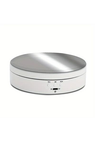 Choice WHITE 3 Speeds Electric Rotating Display Stand Turntable Mirror Photography Turntable Jewelry Holder